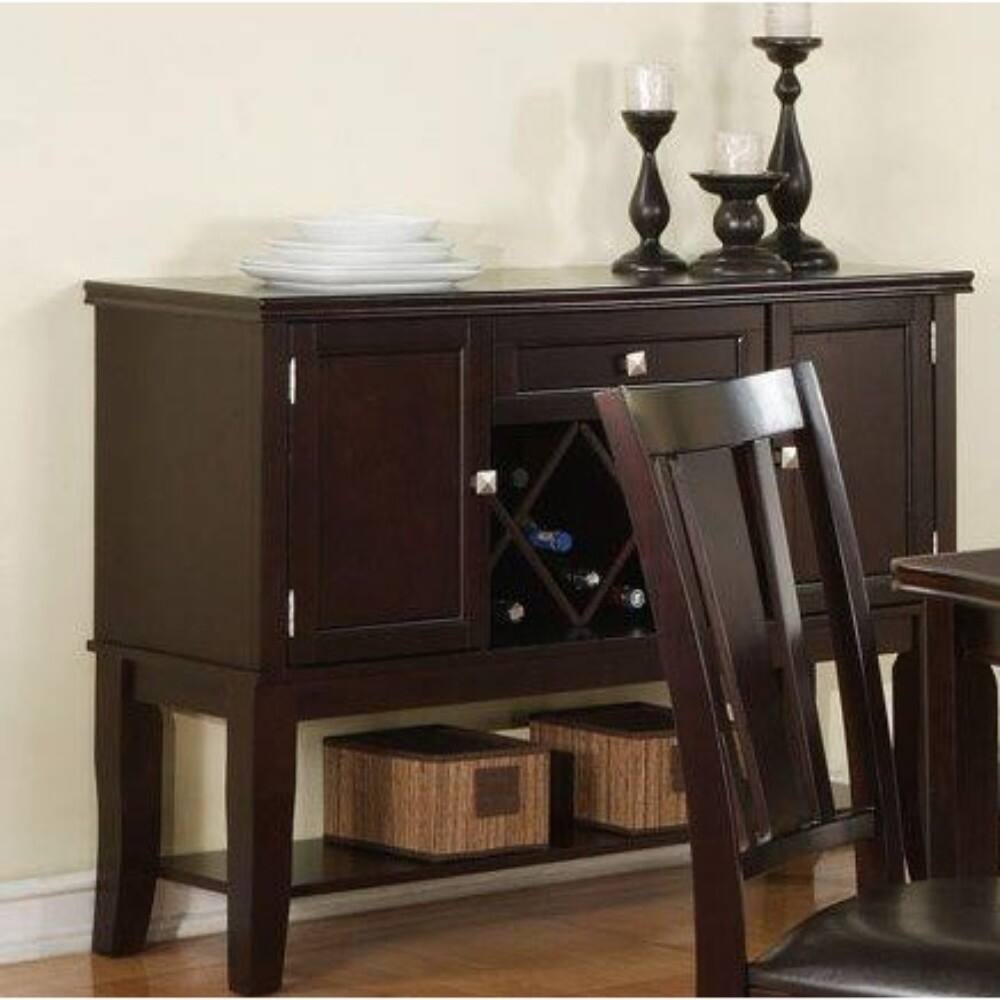 Chicly Styled Rubber Wood Server, Brown