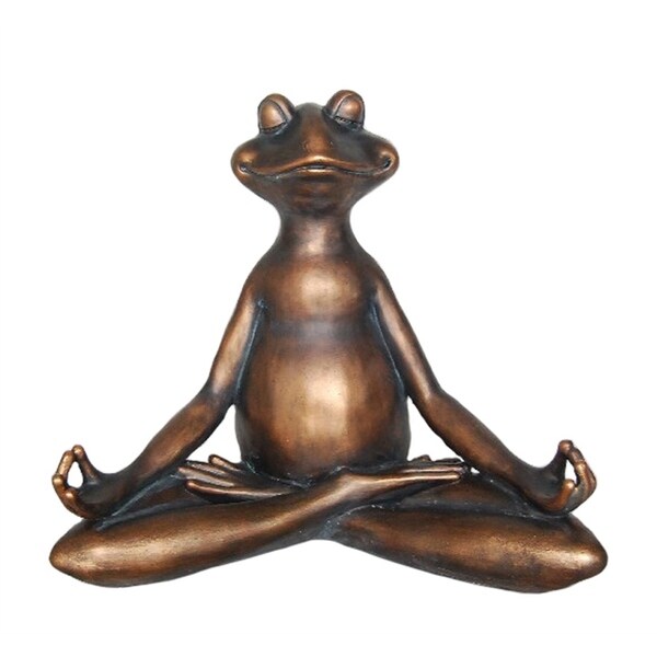 Ideally Peculiar Decorative Resin Yoga Frog, Copper