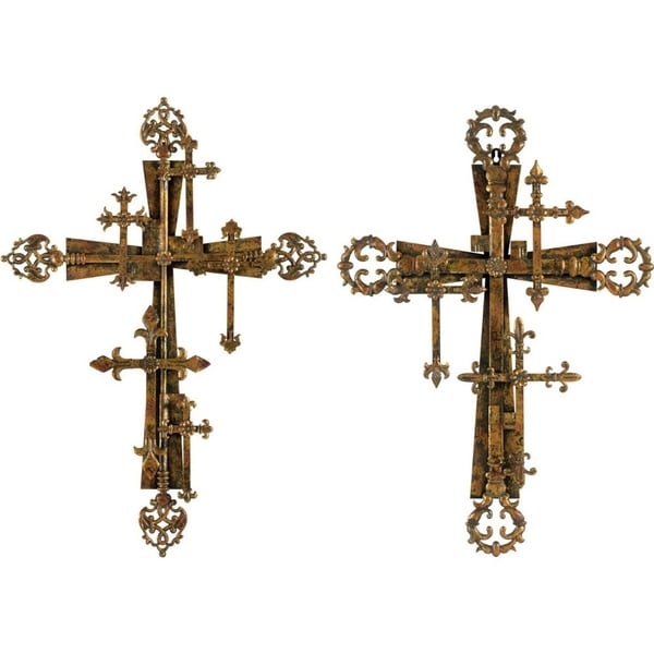 Shop Set of 2 Metal Wall Crosses ,Gold - Free Shipping Today ...