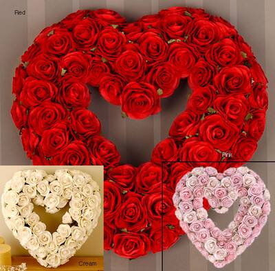 Kabella Red Rose Heart-shaped Wreath