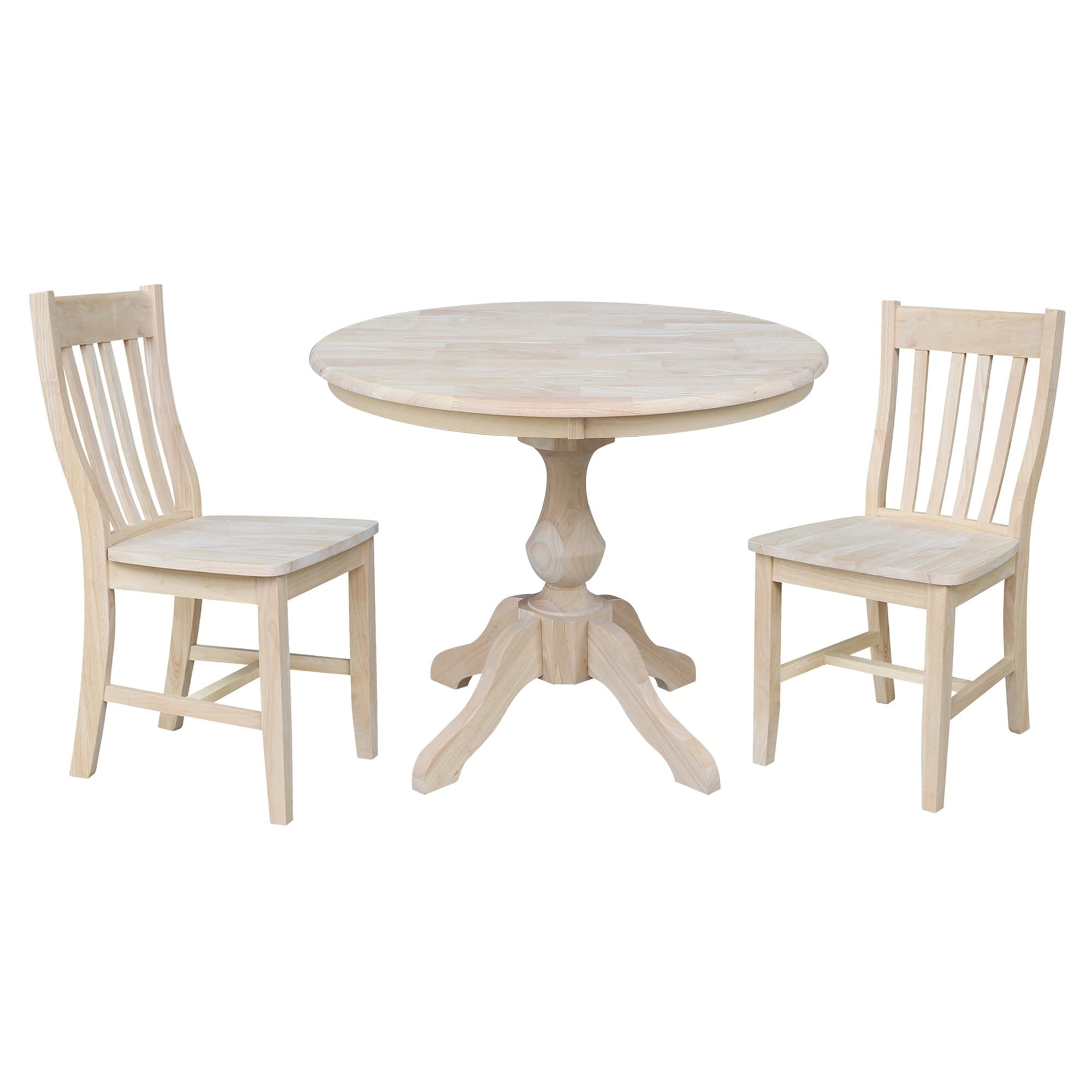 Shop 36 Round Top Pedestal Dining Table With 2 Cafe Chairs