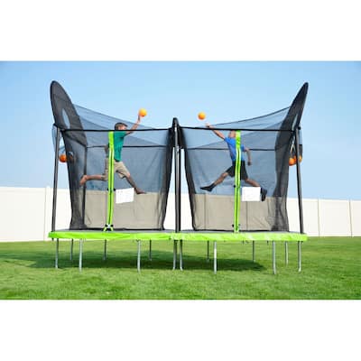 TruJump BattleBall 6' x 12' Trampoline and Enclosure Combo