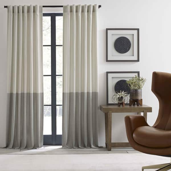Shop Ellen Degeneres Shadow Panel Ivory Pole Top Drapes 108 Inches