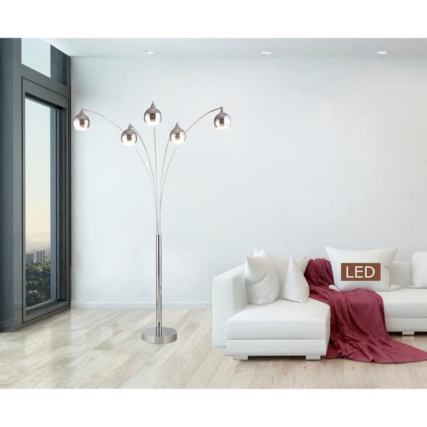 organic Gently Recount Artiva AMORE 86" Chrome Arched LED Floor Lamp w/Dimmer 5000 Lumens -  Overstock - 21801548