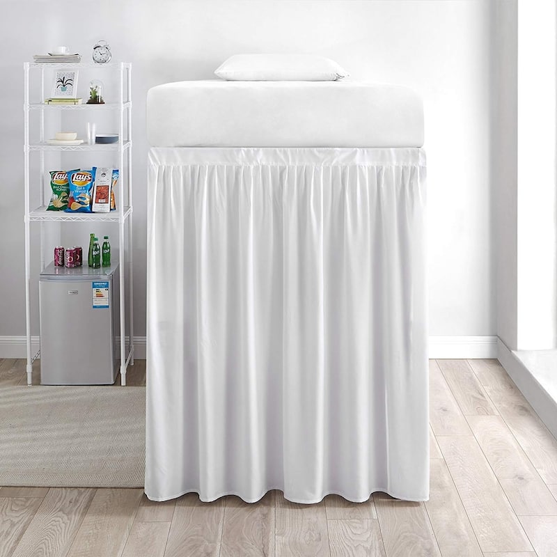 Extended Twin XL 60-inch Drop 3 Panel Bed Skirt - White - 3 Panels