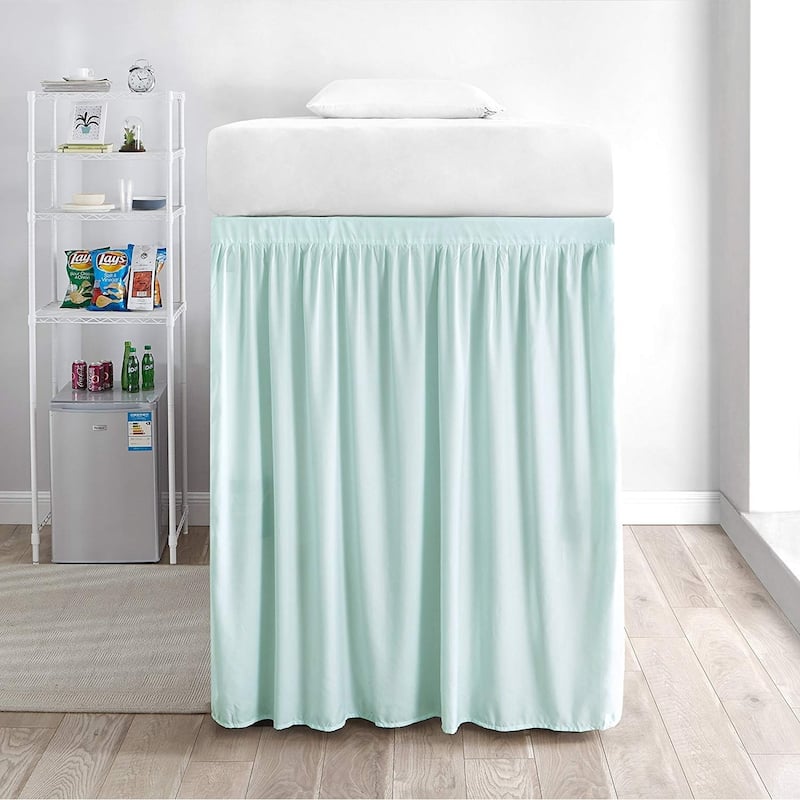 Extended Twin XL 60-inch Drop 3 Panel Bed Skirt - hint of mint - 3 Panels