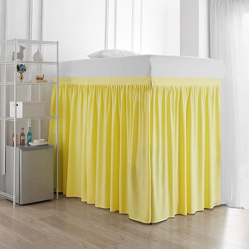 Extended Twin XL 60-inch Drop 3 Panel Bed Skirt - limelight yellow - 3 Panels