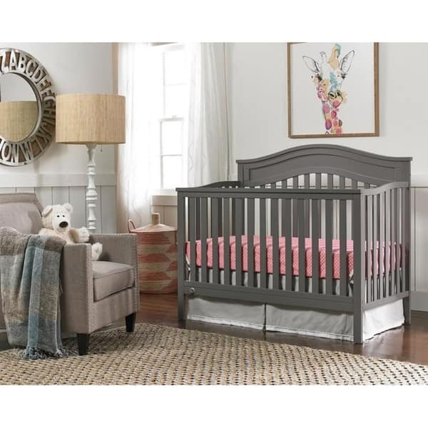 Fisher Price Aubree Convertible Crib, Stormy Grey Bed Bath