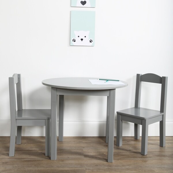 gray childrens table and chairs