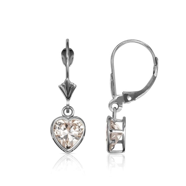 heart shaped cubic zirconia earrings