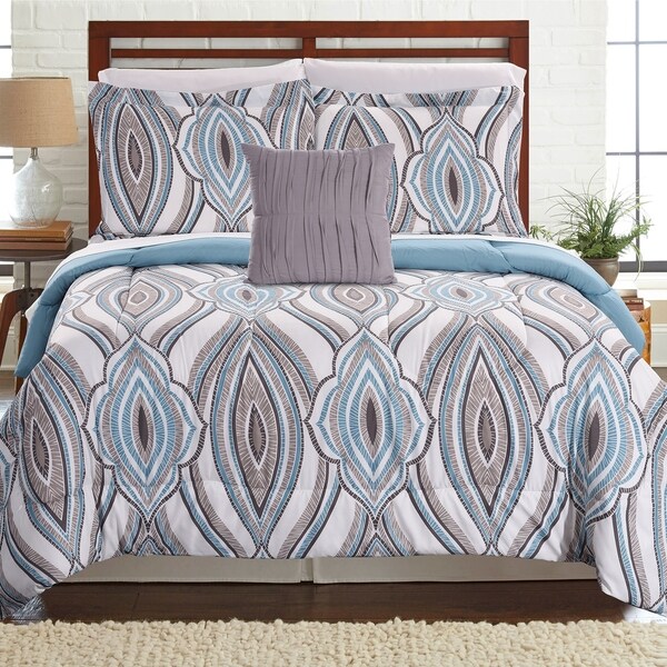 Amrapur Overseas Tribeca 8-piece Printed Reversible Complete Bed Set