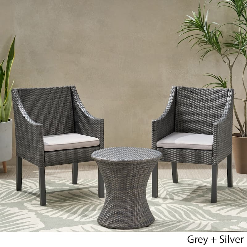 Sagan Outdoor 3 Piece Wicker Chat Set by Christopher Knight Home