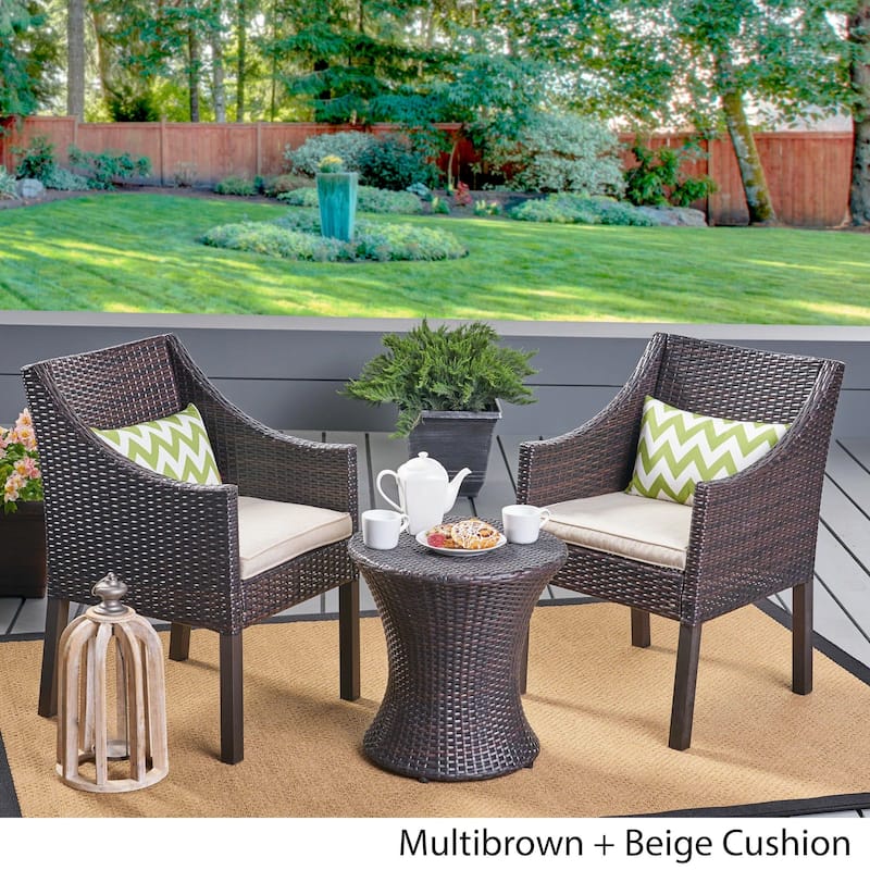 Sagan Outdoor 3 Piece Wicker Chat Set by Christopher Knight Home