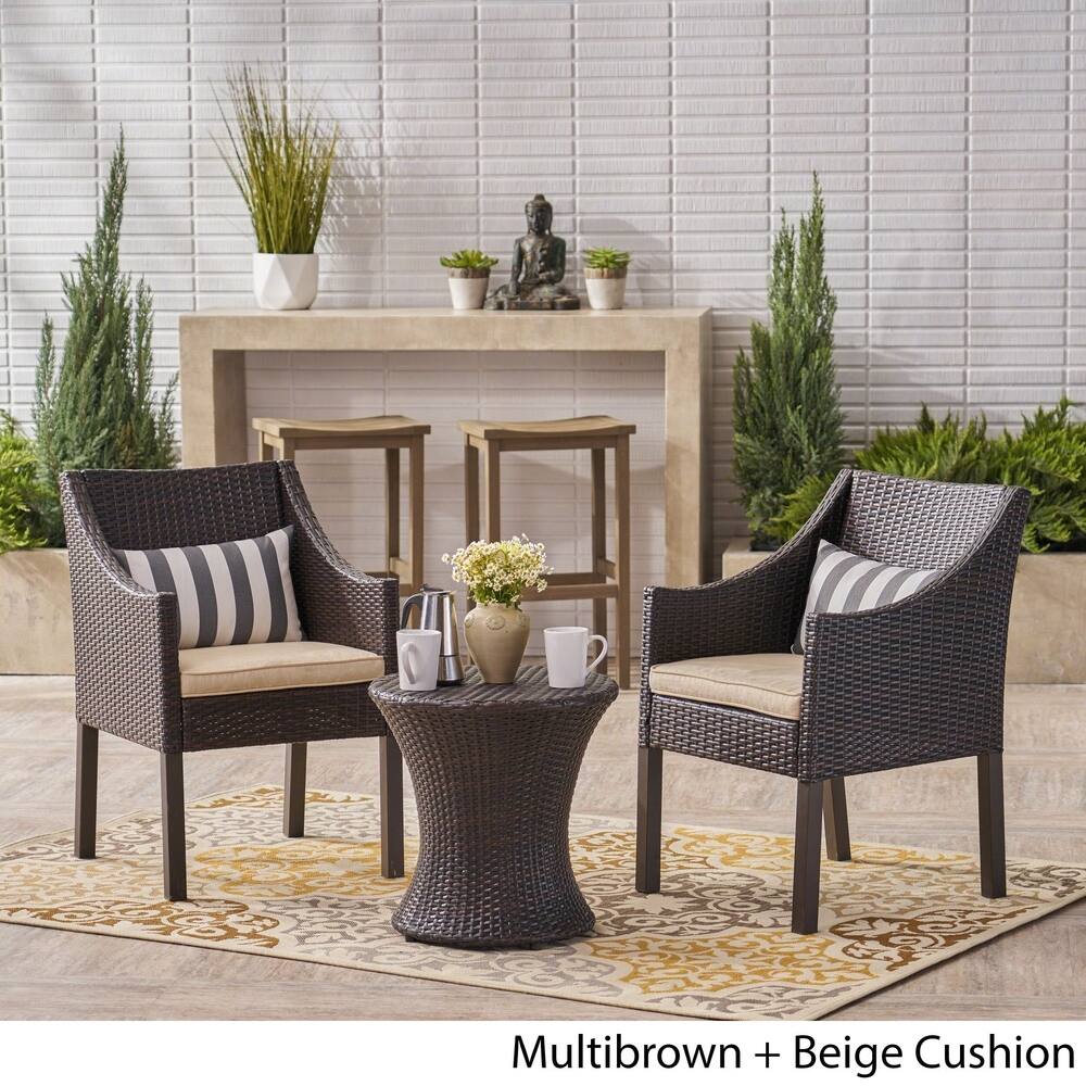 Sagan Outdoor 3 Piece Wicker Chat Set by Christopher Knight Home
