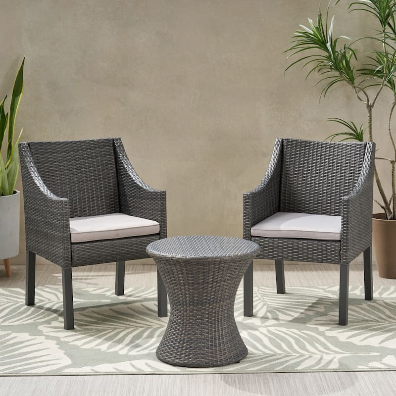 Sagan Outdoor 3 Piece Wicker Chat Set by Christopher Knight Home