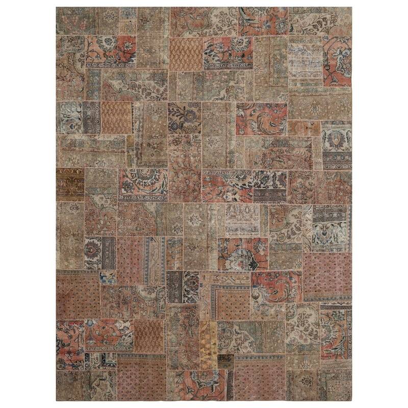 Handmade One-of-a-Kind Patchwork Wool Rug (Pakistan) - 8'10 x 11'10