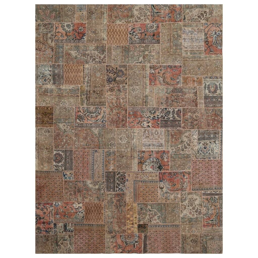 Handmade One-of-a-Kind Patchwork Wool Rug (Pakistan) - 8'10 x 11'10