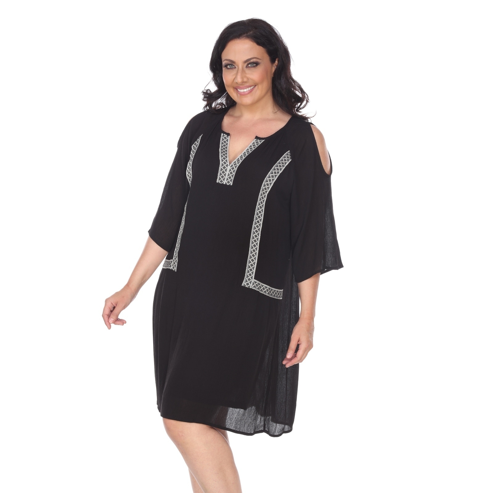 plus embroidered dress
