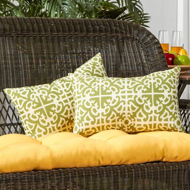 Outdoor Grass Lattice Accent Pillows (Set of 2)
