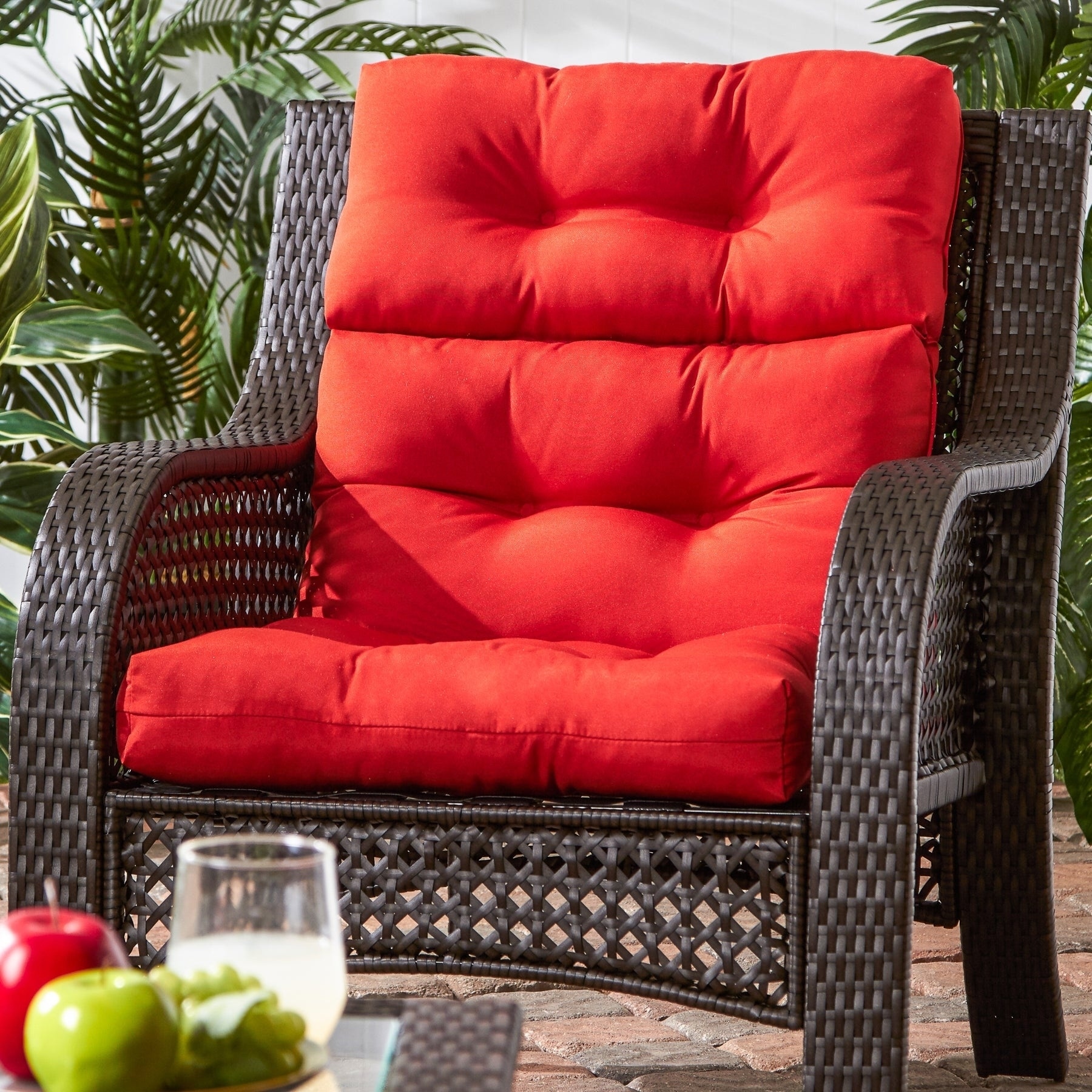 Red patio online cushions