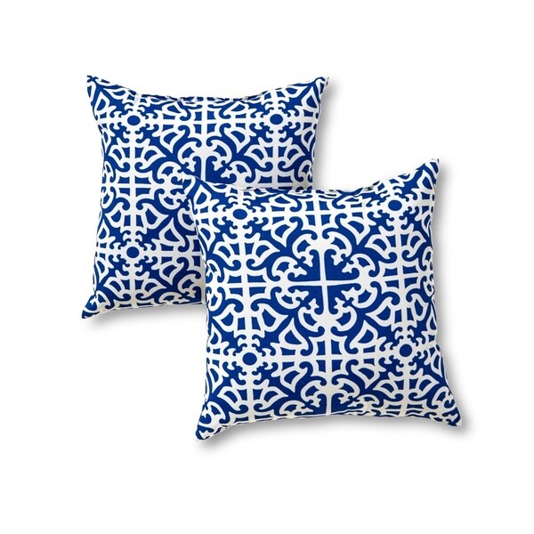 Coopers Indigo Outdoor 17 inch Accent Pillow Set of 2 by Havenside Home 17w x 17l