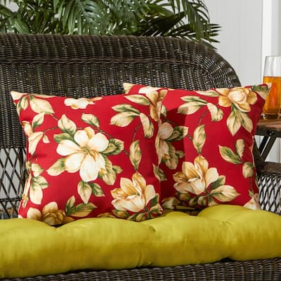 Roma Floral Outdoor 17-inch Accent Pillow (Set of 2) by Greendale Home Fashions