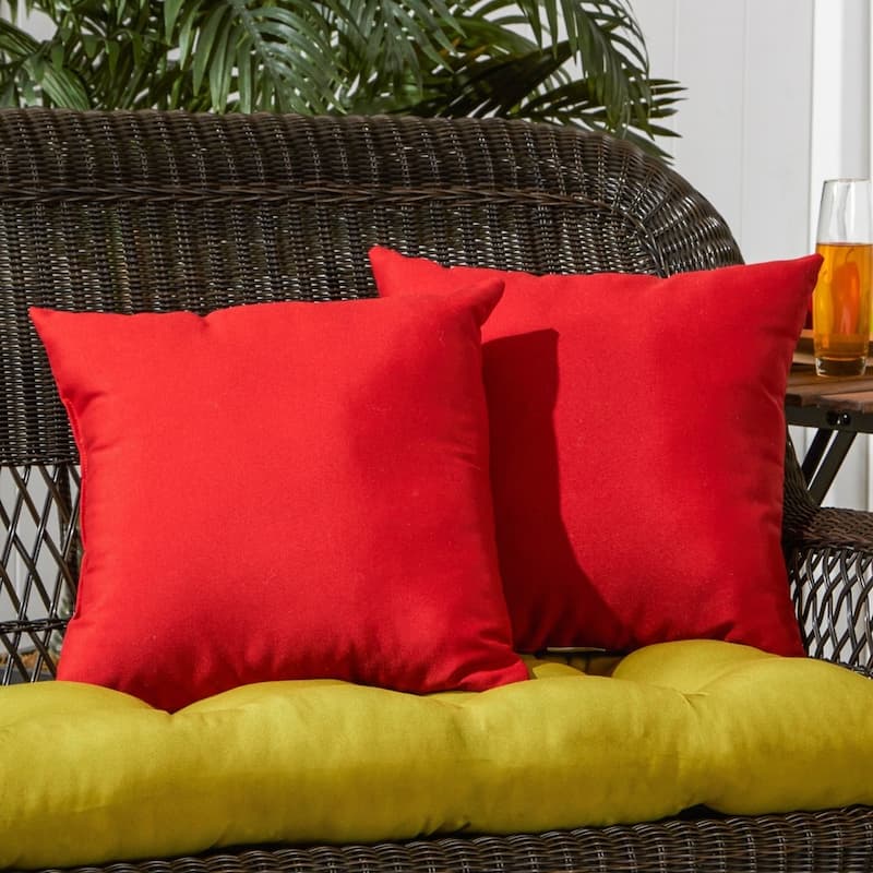 Salsa Red Outdoor 17-inch Accent Pillow (Set of 2) by Greendale Home Fashions