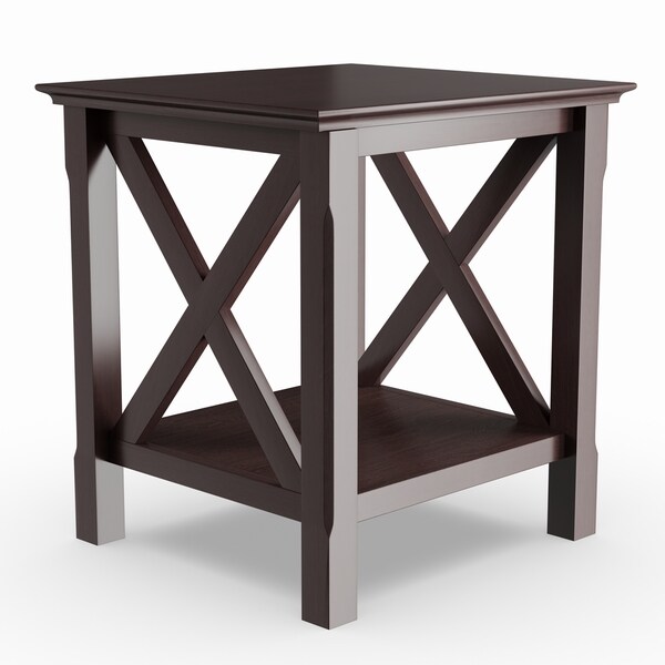 Porch & Den Melwood Cappuccino Wood Home Decorative X-design End Table