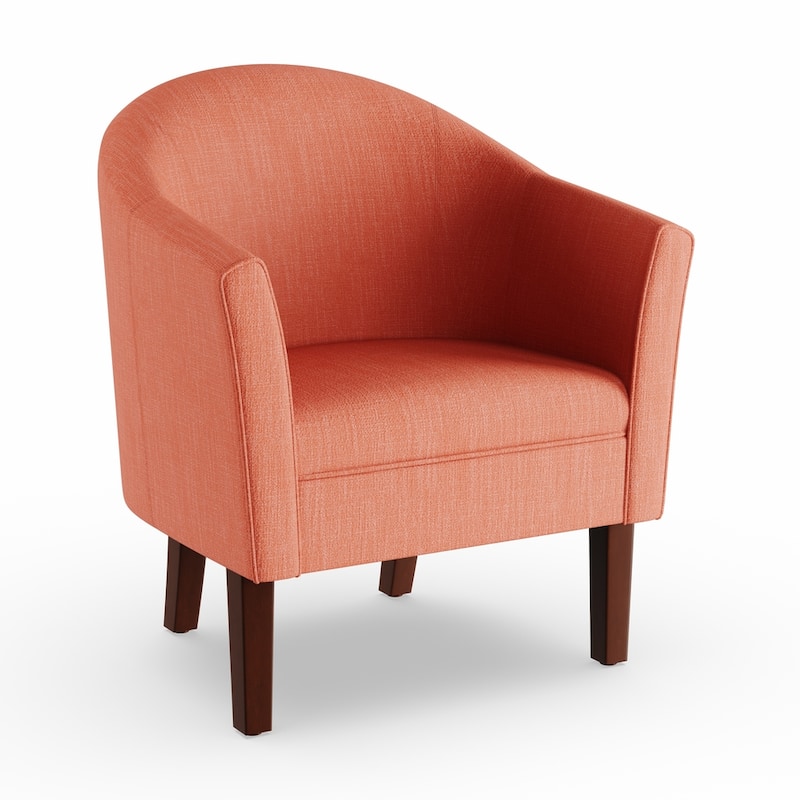 Porch & Den Kingswell Textured Orange Barrel Accent Chair
