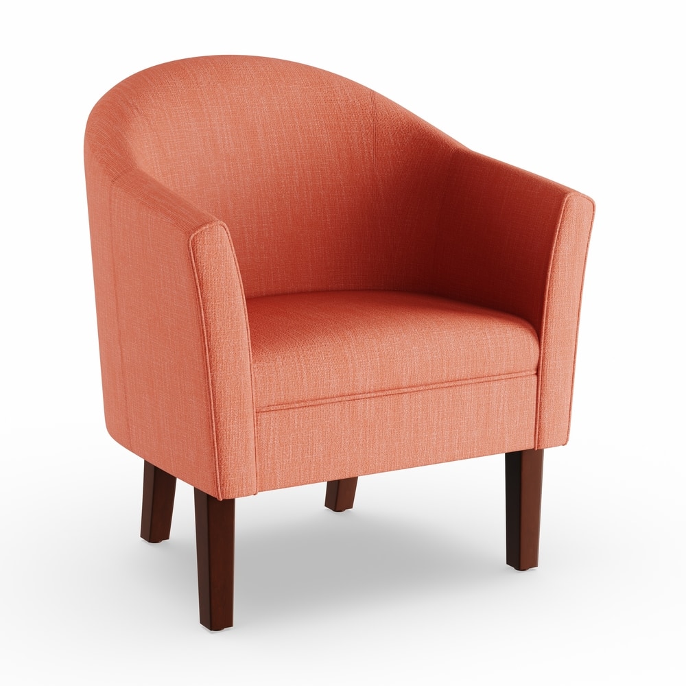 Porch & Den Kingswell Textured Orange Barrel Accent Chair