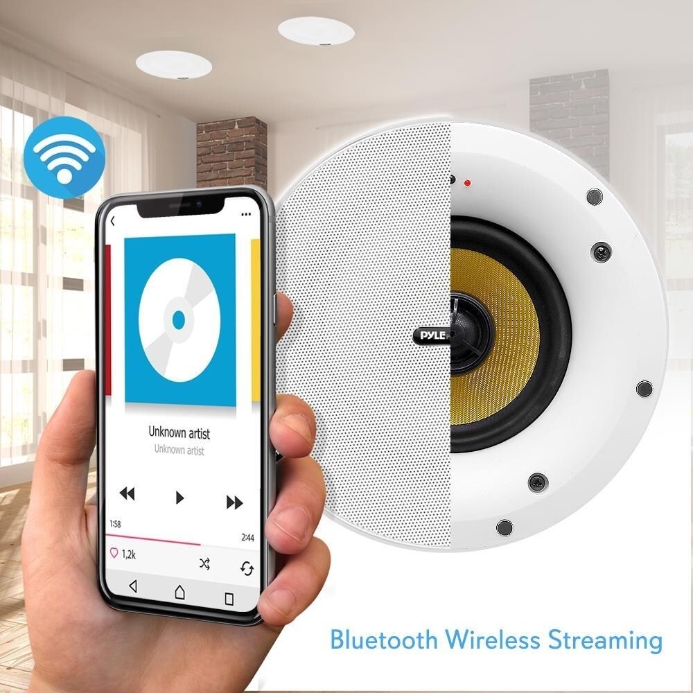 Pyle Pdicwifib62 Home In Wall In Ceiling Speakers With Built In Bluetooth Wifi Wireless Music Streaming