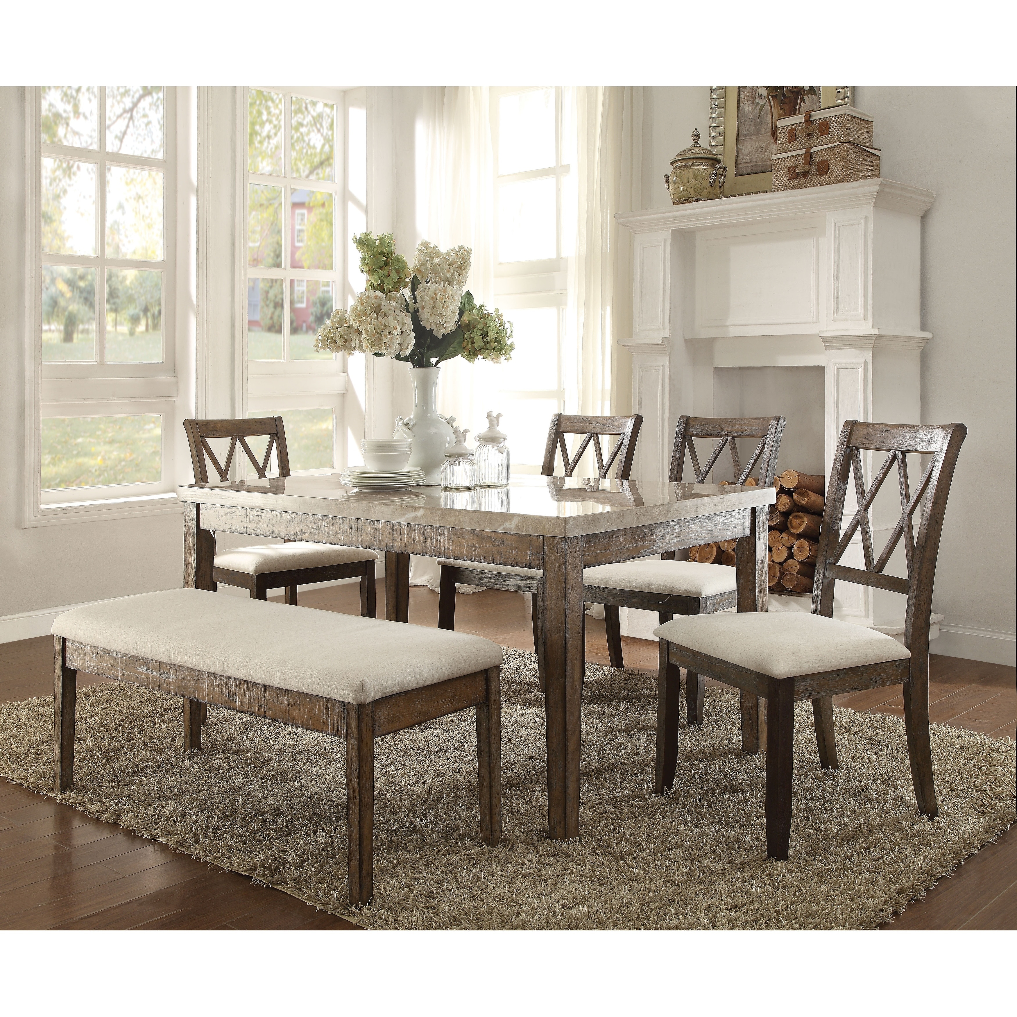 Amicable Dining Table With Marble Top