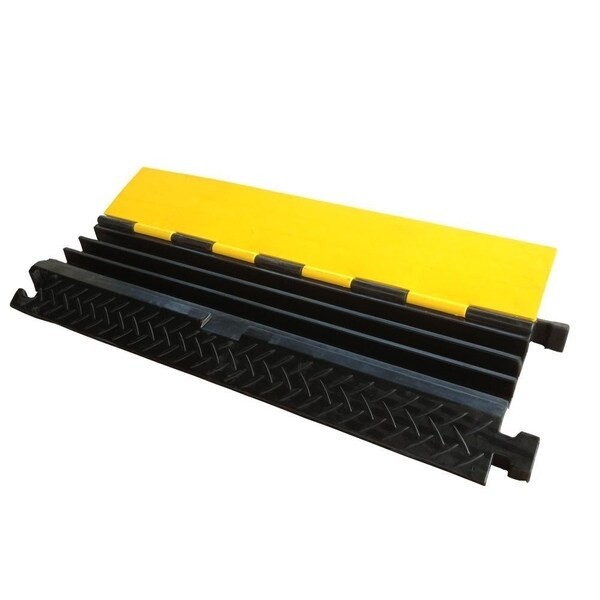 Pyle Pcblco105 Cable Protector Cover Ramp Cord Wire Safety Concealment Track With Flip Open Access Lid Three Channel Style