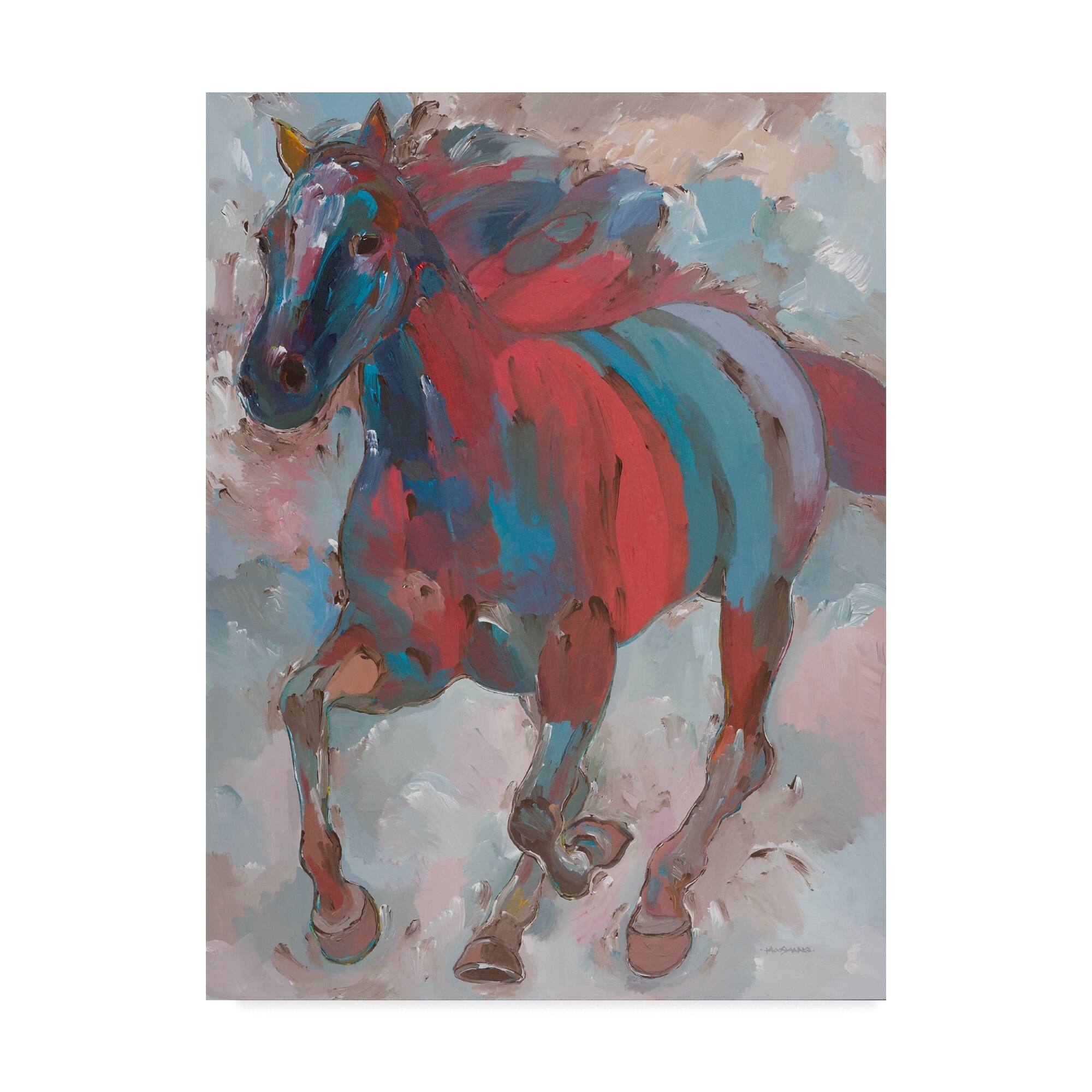 Hooshang Khorasani 'Spirit Runner' Canvas Art Multicolor Bed Bath