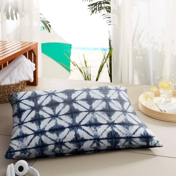 Shop Sunbrella Indigo Geometric Indoor Outdoor Lumbar Floor