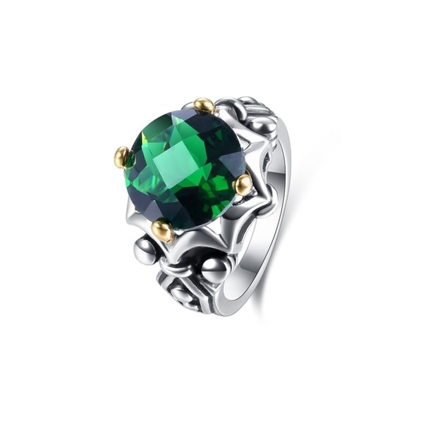 Shop Rhodium Plated Lab Created Emerald 