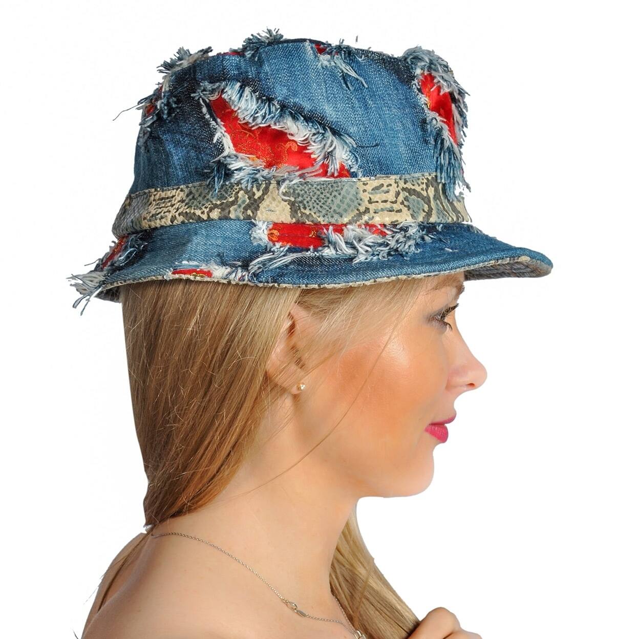 distressed denim bucket hat