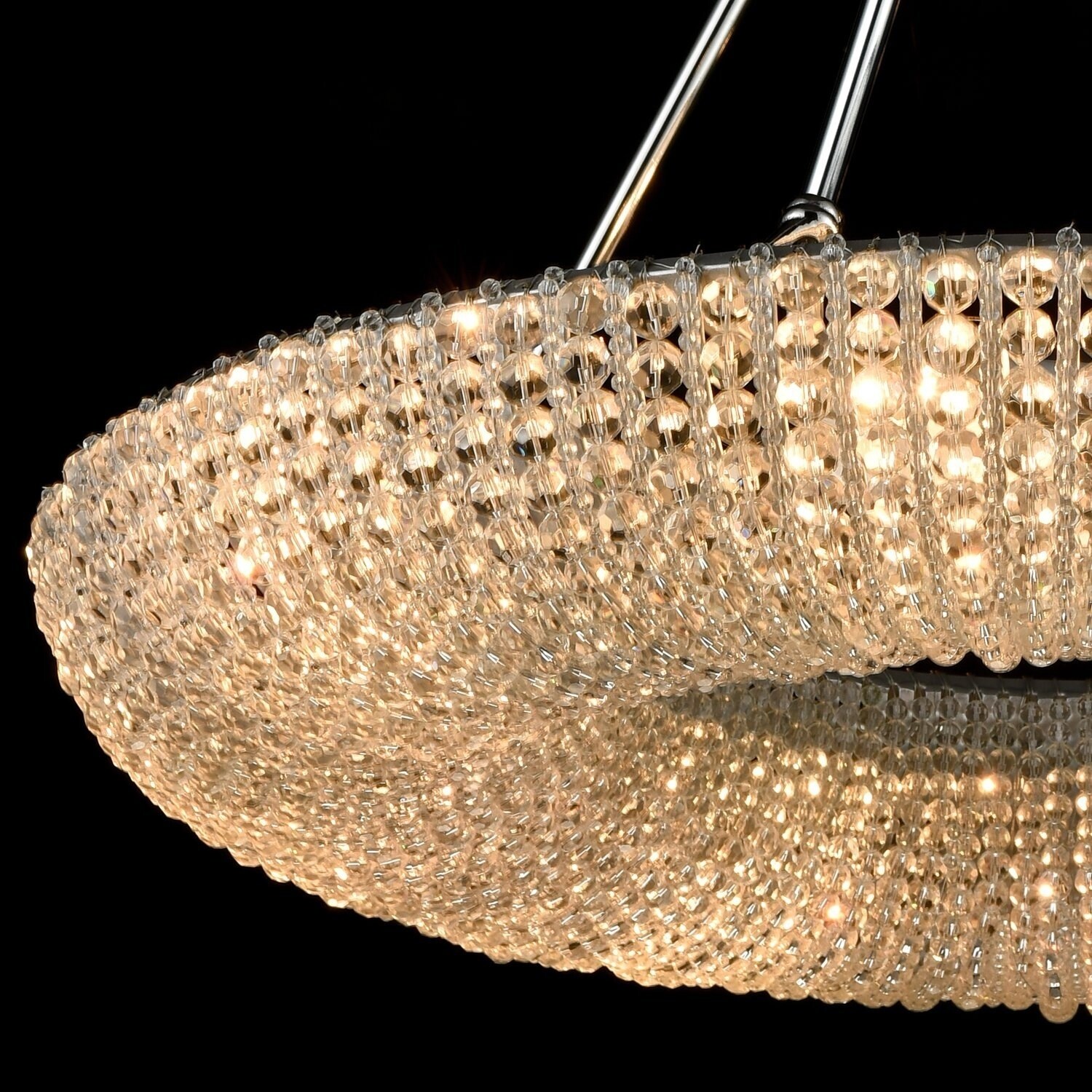 Crystal Halo Chandelier Modern Contemporary Lighting Chrome Finish Floating Pendant-8 Lights (Less than 60 Watts - Modern & Contemporary) - Chandeliers For Bedrooms by Overstock.com