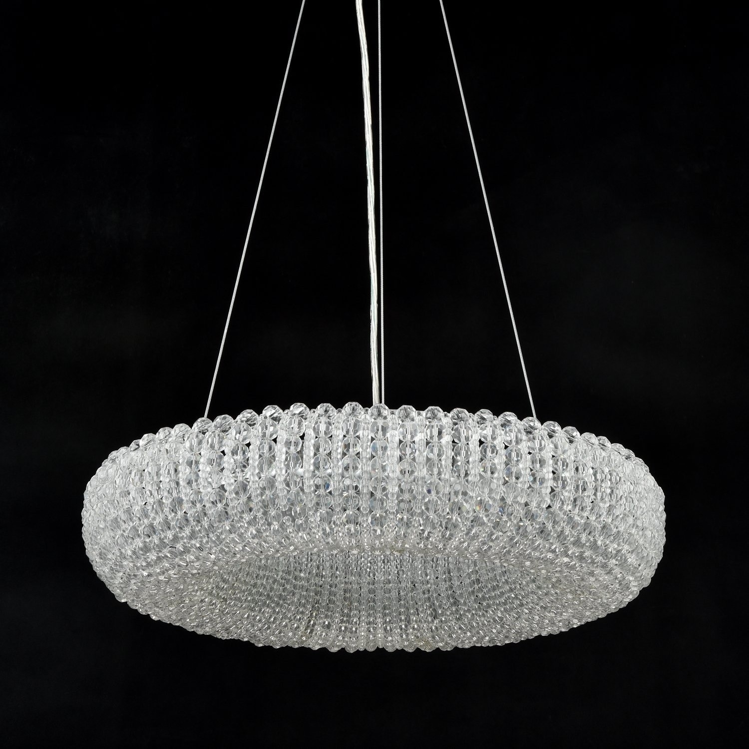 Crystal Halo Chandelier Modern Contemporary Lighting Chrome Finish Floating Pendant-19" Wide (Less than 60 Watts - Modern & Contemporary) - Chandeliers For Bedrooms by Overstock.com