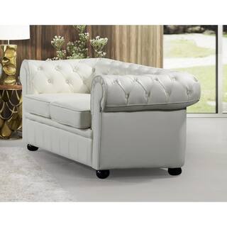 Off White Leather Loveseats Online At Our Best Genuine Leather Chesterfield Style Loveseat Avignon
