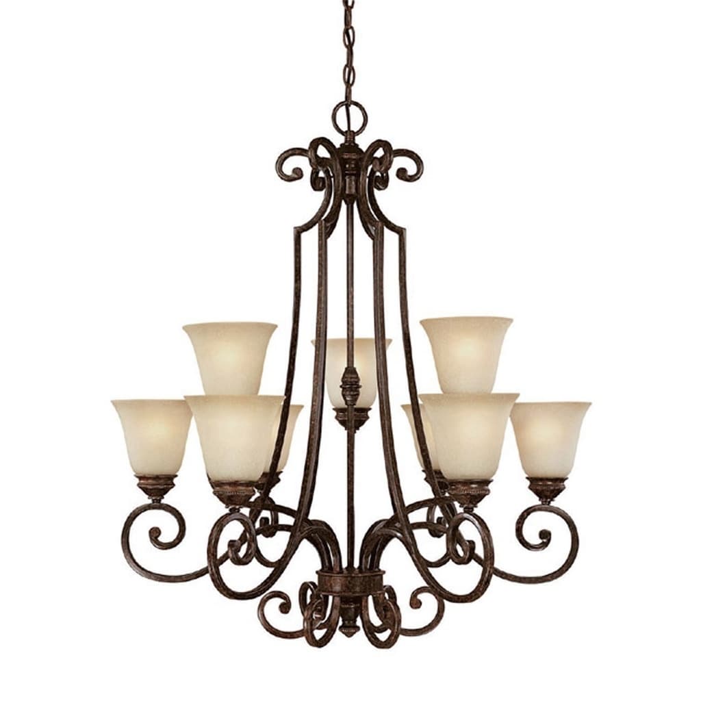 Barclay 9-light Chesterfield Brown Chandelier - Chandeliers For Bedrooms by Overstock.com