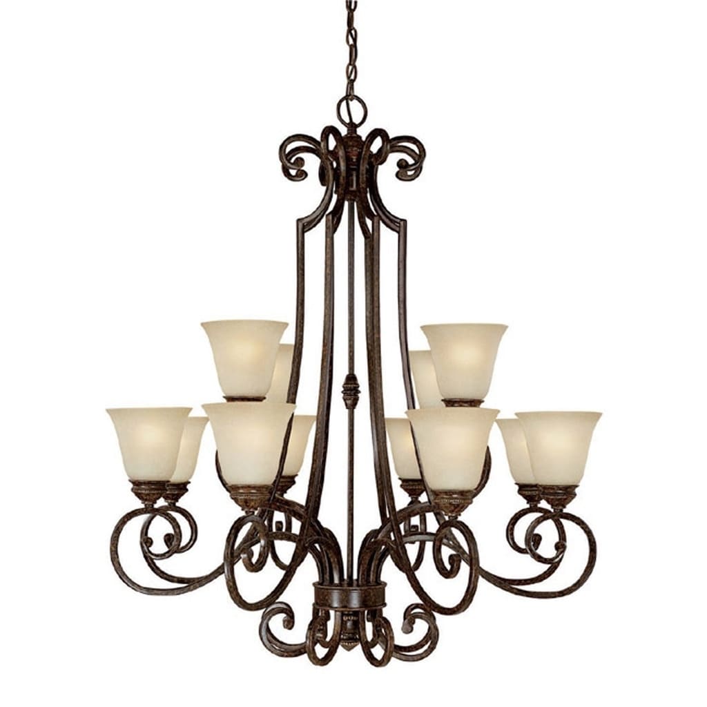 Barclay 12-light Chesterfield Brown Chandelier - Chandeliers For Bedrooms by Overstock.com