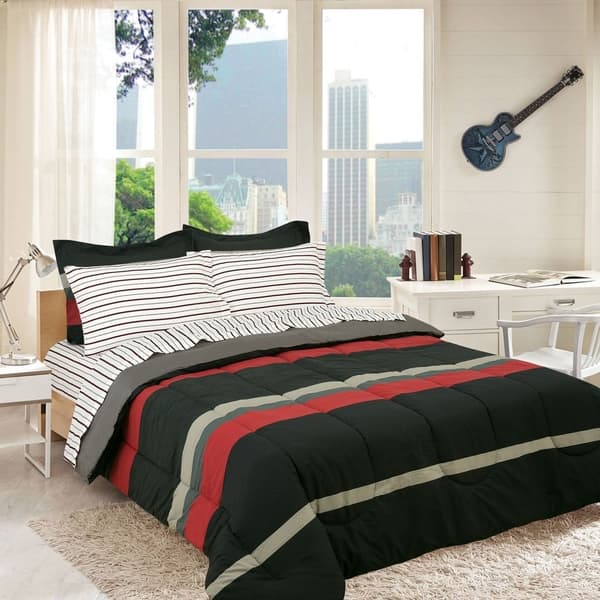 Shop Rugby Stripe Complete Bedding Set Overstock 21827806
