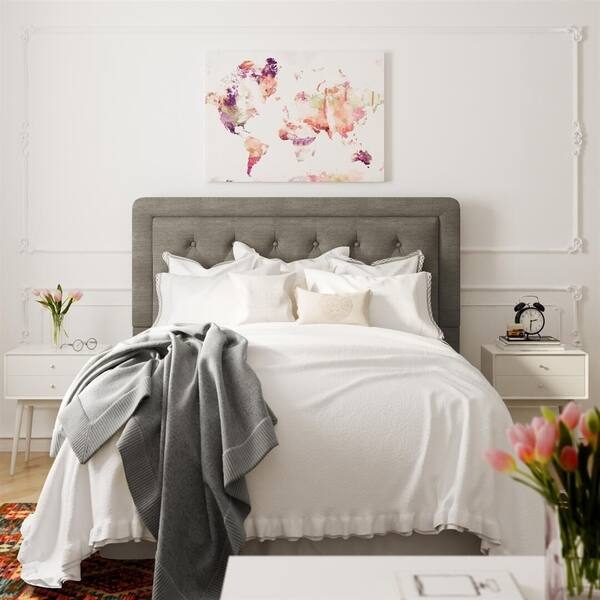 Shop Elle Decor Amery Tufted Upholstered Headboard King Size