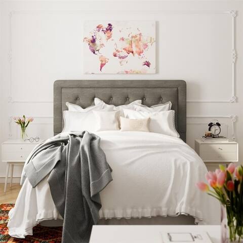 Elle Decor Amery Tufted Upholstered Headboard King Size French