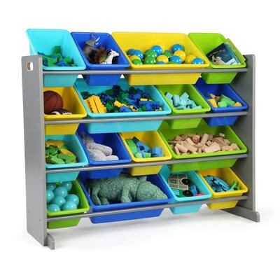 Humble Crew Super-Sized Kids Toy Storage Organizer w/ 16 Plastic Binds