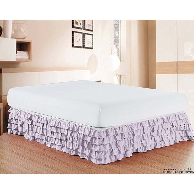 Elegant Comfort Luxurious Premium Quality Wrinkle and Fade Resistant Multi-Ruffle Bed Skirt - 15inch Drop - Full - Lilac