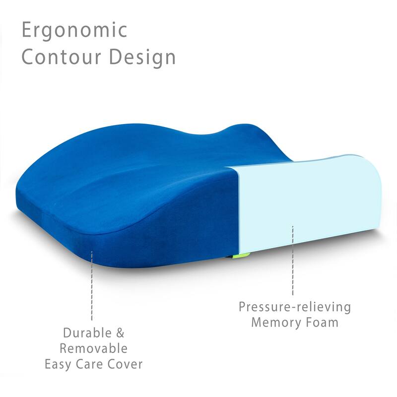 Sleep Yoga GO Memory Foam Oversized Seat Cushion with contour design, firm support to help improve posture