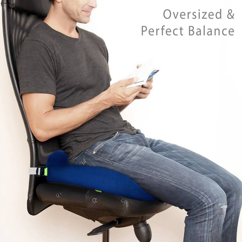 Sleep Yoga GO Memory Foam Oversized Seat Cushion with contour design, firm support to help improve posture