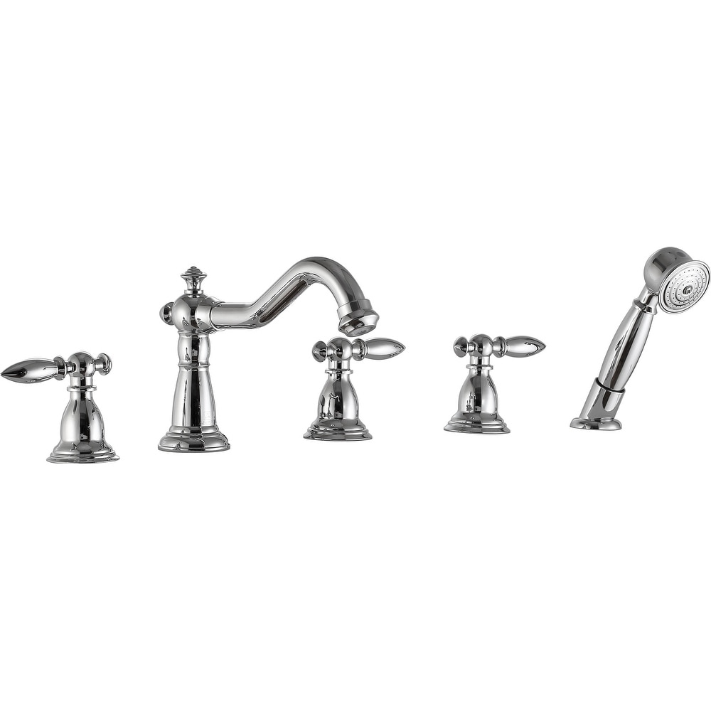 Shop Anzzi Patriarch 2 Handle Roman Tub Faucet With Hand Sprayer